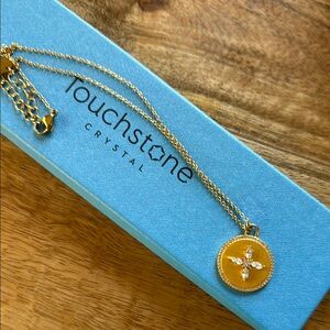 Touchstone Crystal Gold Medallion Necklace